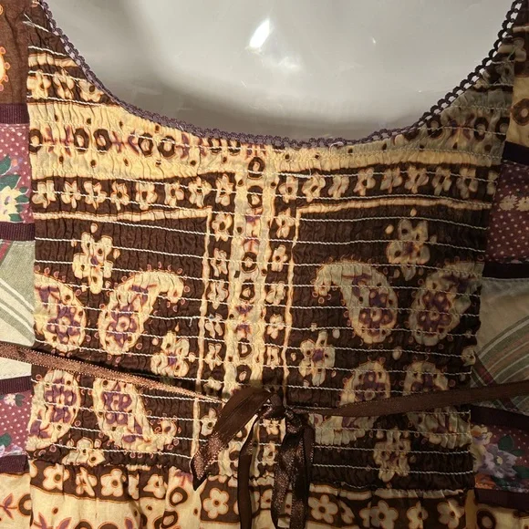 Free People Bohemian Short Dress or Patterned Dress or Smock Top. - Picture 4 of 7